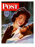 "Lighting His Cigarette " Saturday Evening Post Cover  October 23  1943