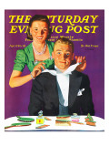 "Tying a Tux Tie " Saturday Evening Post Cover  April 26  1941