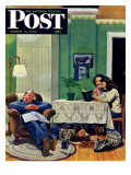 "After Dinner at the Farm " Saturday Evening Post Cover  March 27  1948