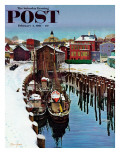 "Gloucester Harbor in Winter " Saturday Evening Post Cover  February 4  1961