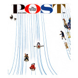 "Sledding Designs in the Snow " Saturday Evening Post Cover  February 3  1962