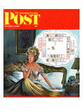 "Bridge Hand Disturbs Sleep " Saturday Evening Post Cover  December 1  1962