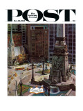 "Monument Circle " Saturday Evening Post Cover  October 28  1961