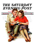 "Helping with Homework " Saturday Evening Post Cover  May 25  1940