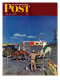 "Photos on Fake Broncos " Saturday Evening Post Cover  July 24  1948