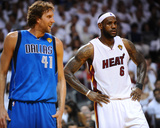 Dallas Mavericks v Miami Heat - Game Six  Miami  FL - June 12: LeBron James and Dirk Nowitzki