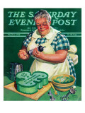 "St Paddy Cake for Policemen " Saturday Evening Post Cover  March 16  1940