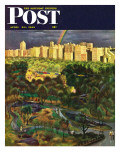 "Central Park Rainbow " Saturday Evening Post Cover  April 30  1949