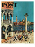 "American Tourists in Venice " Saturday Evening Post Cover  June 10  1961