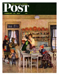 "Getting Ready for School " Saturday Evening Post Cover  February 26  1949