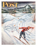 "Snow Skiier After the Falls " Saturday Evening Post Cover  January 25  1947