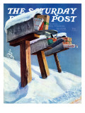"Mailboxes in Snow " Saturday Evening Post Cover  December 27  1941
