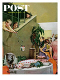 "Stealing Cake at Grownups Party " Saturday Evening Post Cover  September 10  1960