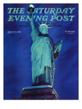 "Statue of Liberty " Saturday Evening Post Cover  January 10  1942