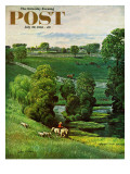 "Green Kentucky Pastures " Saturday Evening Post Cover  July 29  1961