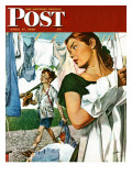 "More Clothes to Clean " Saturday Evening Post Cover  April 17  1948