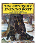 "Bears Eating Maple Syrup " Saturday Evening Post Cover  March 28  1942