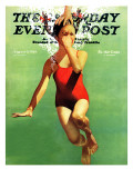 "Dunked Under Water " Saturday Evening Post Cover  August 9  1941