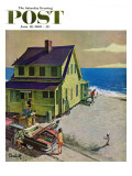 "Fathers Off Fishing " Saturday Evening Post Cover  June 18  1960
