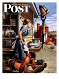 "Dinner Bell " Saturday Evening Post Cover  October 21  1944