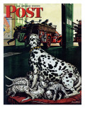 "Dalmatian and Pups " Saturday Evening Post Cover  January 13  1945