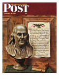 "Benjamin Franklin - bust and quote " Saturday Evening Post Cover  January 19  1946