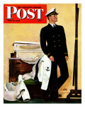 "New Naval Officer " Saturday Evening Post Cover  July 10  1943