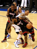 Miami Heat v Dallas Mavericks - Game Five  Dallas  TX -June 9: LeBron James  Chris Bosh and Shawn M