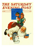 "Santa and the Robot " Saturday Evening Post Cover  December 1  1983
