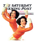 "Twin Cheerleaders " Saturday Evening Post Cover  September 28  1940