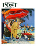 "Business at the Beach " Saturday Evening Post Cover  January 23  1960