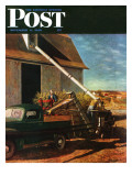 "Storing the Corn " Saturday Evening Post Cover  November 6  1948