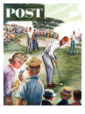 "Distracted Pro Golfer " Saturday Evening Post Cover  July 2  1960
