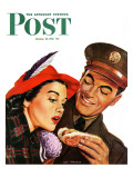 "Hot Dog for a Hot Date " Saturday Evening Post Cover  October 10  1942