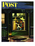 "Bottle Feeding a Lamb " Saturday Evening Post Cover  March 3  1945