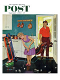 "Putting Around in the Kitchen " Saturday Evening Post Cover  September 3  1960