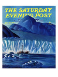 "Navigating Through Icebergs " Saturday Evening Post Cover  July 19  1941