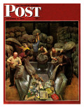 "Post Office Sorting Room " Saturday Evening Post Cover  December 8  1945