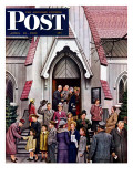 "After Church " Saturday Evening Post Cover  April 16  1949
