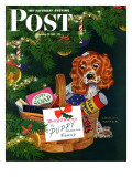 "Doggy Basket " Saturday Evening Post Cover  December 19  1942