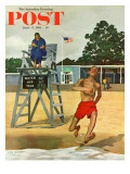 "Cold Water Swimmer " Saturday Evening Post Cover  June 17  1961