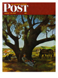 "Sleeping Farmer " Saturday Evening Post Cover  August 23  1947