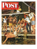 "Wet Camp Counselor " Saturday Evening Post Cover  August 27  1949