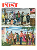 "First Vote in the New States " Saturday Evening Post Cover  November 12  1960
