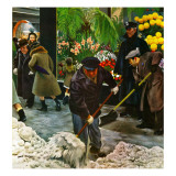 "Shoveling Floral Shop Sidewalk " February 28  1948