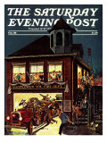 "Fireman's Ball " Saturday Evening Post Cover  February 1  1982