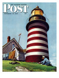 "Lighthouse Keeper " Saturday Evening Post Cover  September 22  1945