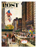 "Michigan Avenue  Chicago " Saturday Evening Post Cover  October 15  1960