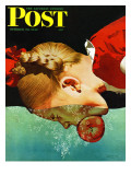 "Bobbing for Apples " Saturday Evening Post Cover  October 30  1943