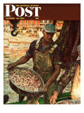 "Shrimpers " Saturday Evening Post Cover  October 25  1947